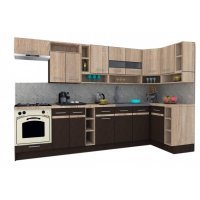 Bucatarie de Colt COSSY NEW DR. 120-320, Wenge / Stejar Sonoma